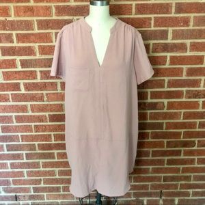 Lush Mauve V-Neck Dress